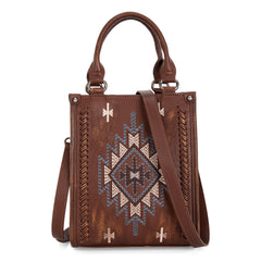 MW1317-1831  Montana West Embroidered Aztec Small Tote/Crossbody