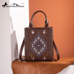 MW1317-1831  Montana West Embroidered Aztec Small Tote/Crossbody