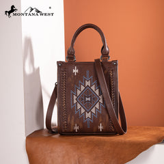 MW1317-1831  Montana West Embroidered Aztec Small Tote/Crossbody