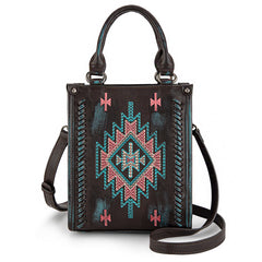 MW1317-1831  Montana West Embroidered Aztec Small Tote/Crossbody