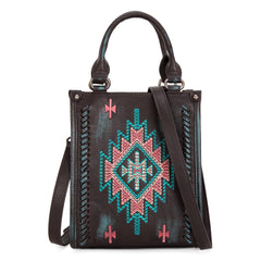 MW1317-1831  Montana West Embroidered Aztec Small Tote/Crossbody