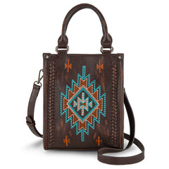 MW1317-1831  Montana West Embroidered Aztec Small Tote/Crossbody