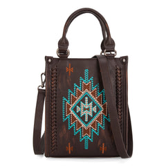 MW1317-1831  Montana West Embroidered Aztec Small Tote/Crossbody