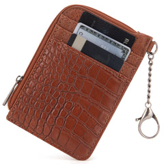 WG102-W005 Wrangler  Wrangler Croc  Print  Mini Zip Card Case - Cognac