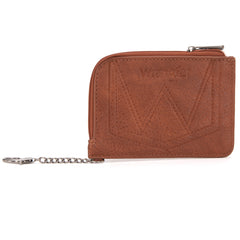 WG102-W005 Wrangler  Wrangler Croc  Print  Mini Zip Card Case - Cognac