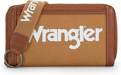 WG142-W006  Wrangler Logo  Wallet/Wristlet -Brown