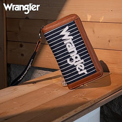 WG142-W006  Wrangler Logo  Wallet/Wristlet -Navy