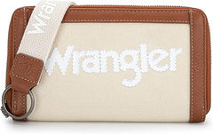 WG142-W006  Wrangler Logo  Wallet/Wristlet -Tan