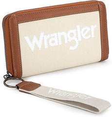 WG142-W006  Wrangler Logo  Wallet/Wristlet -Tan