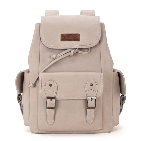 WG143-9110  Wrangler 100%  Genuine Leather Backpack -Beige