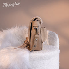 WG160-6010  Wrangler Sherpa Saddle Bag Crossbody - Khaki