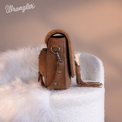 WG160-6010  Wrangler Sherpa Saddle Bag Crossbody - Brown