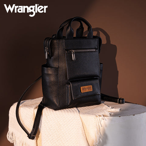 WG161-9112  Wrangler  Tote/Shoulder Bag Convertible Backpack - Black