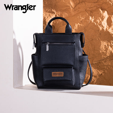 WG161-9112  Wrangler  Tote/Shoulder Bag Convertible Backpack - Black