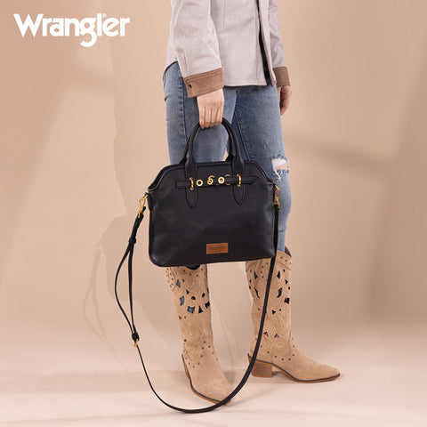 WG201-8012   Wrangler Top Handle Tote/Crossbody - Black