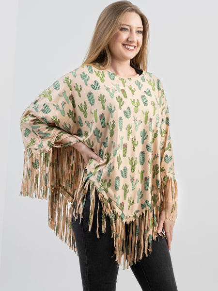 PCH-1709 Montana West cactus Print Poncho – MONTANA WEST U.S.A