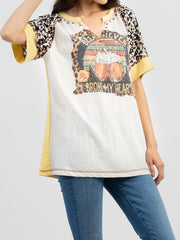 Delila Women Mineral Wash BEER NEVER BROKE MY HEART Graphic Tee DL-T054