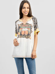 Delila Women Mineral Wash BEER NEVER BROKE MY HEART Graphic Tee DL-T054