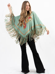 PCH-1699 Montana West Steer Skull Collection Poncho