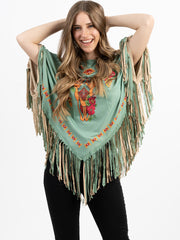 PCH-1699 Montana West Steer Skull Collection Poncho