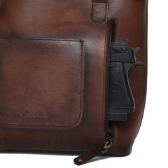 MWG01-G9068 Montana West Genuine Leather Collection Concealed Carry Tote