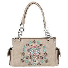 MW1121G-8085 Montana West Sugar Skull Collection Concealed Carry Satchel