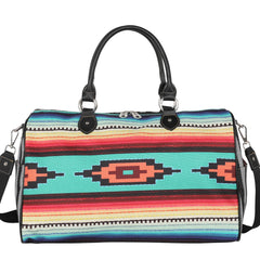 MW935-5110 Montana West Aztec Print Collection Canvas Weekender Bag