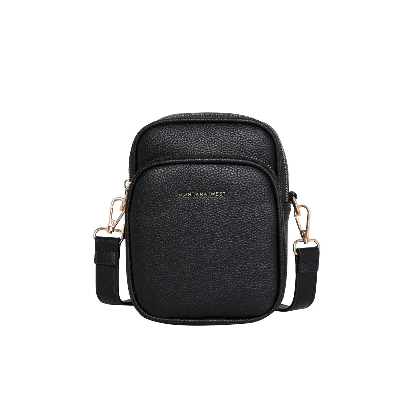 Medium Compartment Cross Body Bag In Black, Pockets