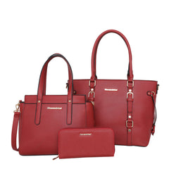 MWC3-032W Montana West 3PCs Set Tote/Crossbody/Wallet Red