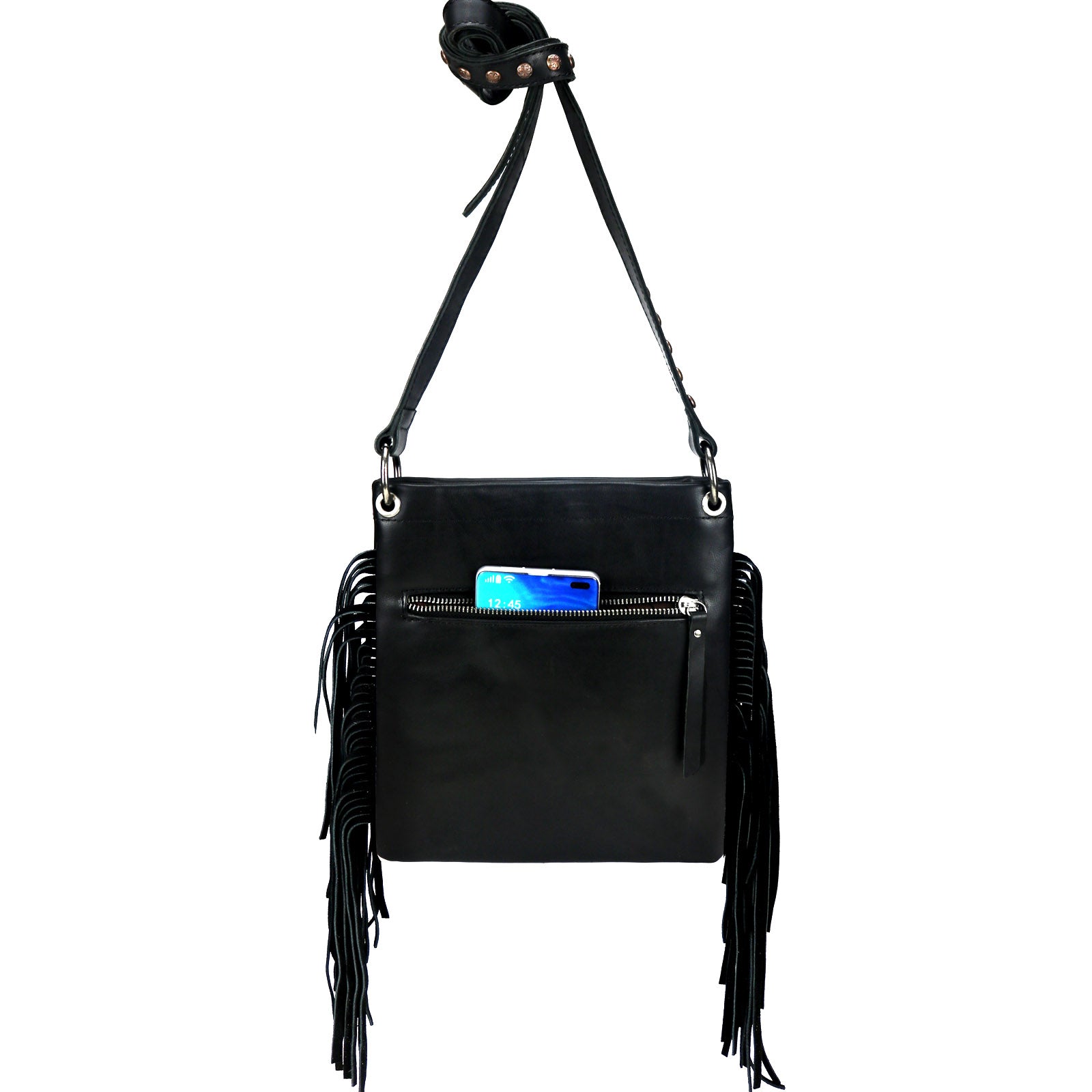 RLC-L129 Montana West Real Leather Fringe Shoulder/Crossbody Bag ...