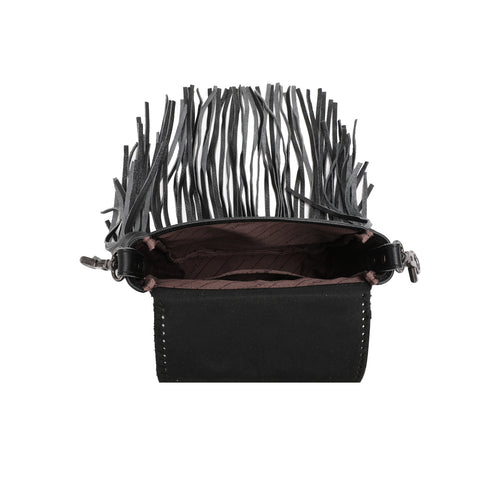 RLC-L129 Montana West Real Leather Fringe Shoulder/Crossbody Bag