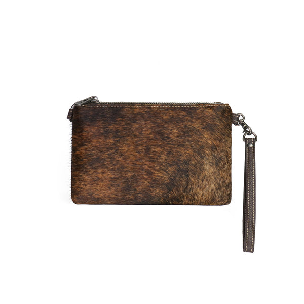 Cowhide Wristlet Monogram Y' Custom Clutch Phone Purse Handbag Brown  Leather Western