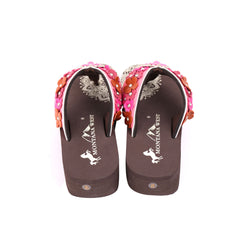 SE97-S096  Mandala Floral Applique Wedge Flip-Flop By Case