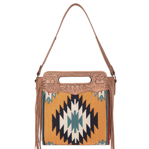 TR145G-918 Trinity Ranch Genuine Leather Aztec Tapestry Collection Concealed Carry Hobo