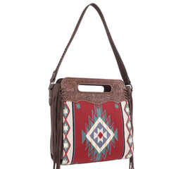 TR145G-918 Trinity Ranch Genuine Leather Aztec Tapestry Collection Concealed Carry Hobo