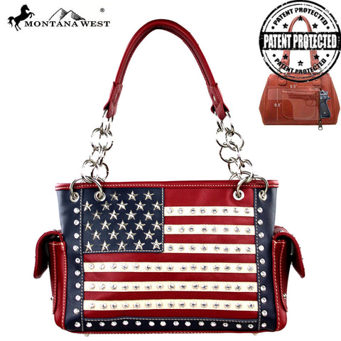 US04G-8085 Montana West American Pride Concealed Handgun Collection Satchel