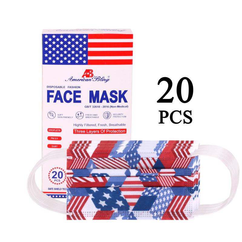 3 Layer Printed Protective Face Mask - Pack of 3..