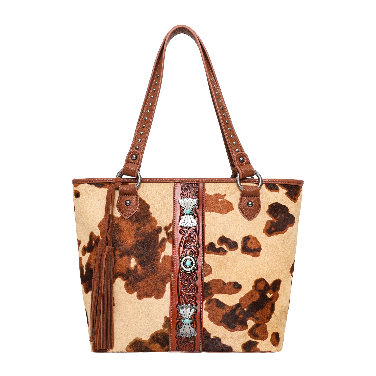 Montana West Canvas Crossbody Purse - Cow Print